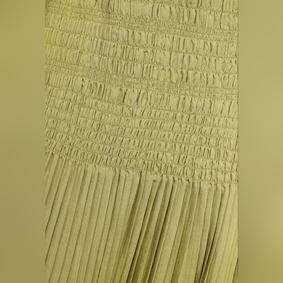 Lulus Out In The Sun Lime Green Smocked Midi Skirt - Size S - Picture 3 of 7